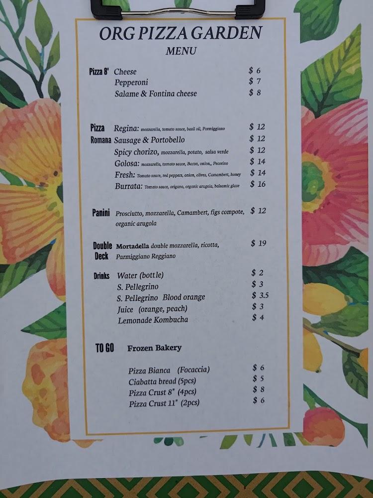 Org Pizza Garden & Bakery Menu image 2